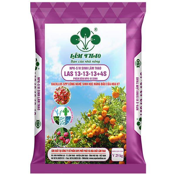 Phân bón NPK-S vi sinh Lâm Thao-LAS 13-13-13+4S