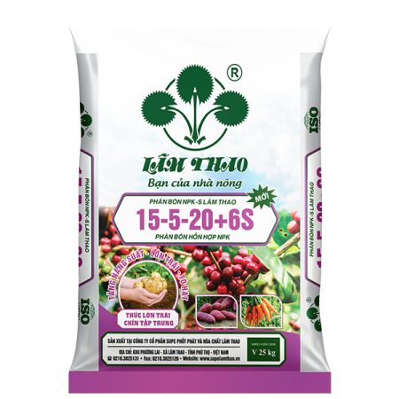 Phân bón NPK-S Lâm Thao 15-5-20+6S
